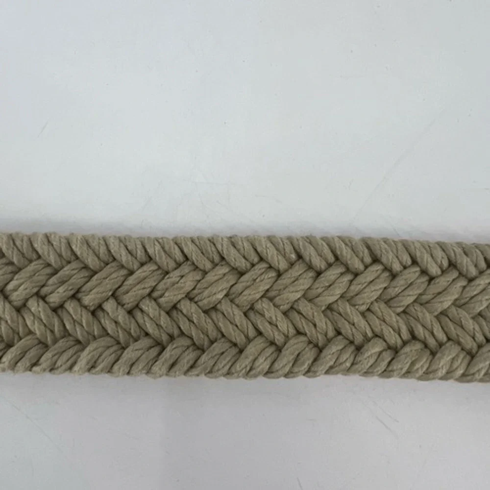 Gap Unisex‎ Genuine Leather Elastic Woven Braided Waist Belt Beige Tan Size 32